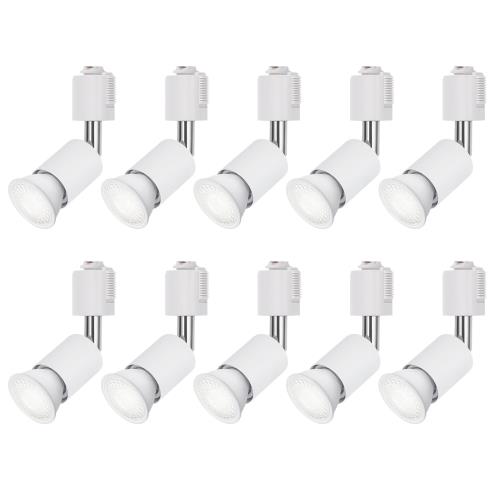 DiCUNO ダクトレール用スポットライト E26口金 LED電球付き 60W形相当 昼白色 LEDスポットライト 6W ライティングバー用スポットライト ダクトレール用器具 高輝度 5000K 広角 非調光 ホワイト 10個入