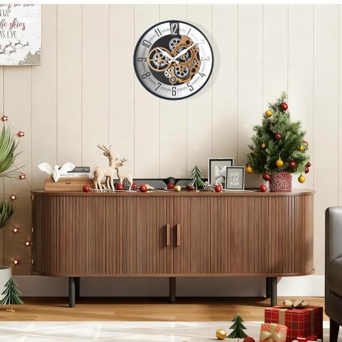 Hnycinj 掛け時計 静音 16インチ 屋内 壁掛け時計 ギア 40cm クリスマス ギフト オリジナル スタイリッシュ インテリア 装飾 インダストリアル ホーム 大きい(ゴールド-40.6 cm)_1