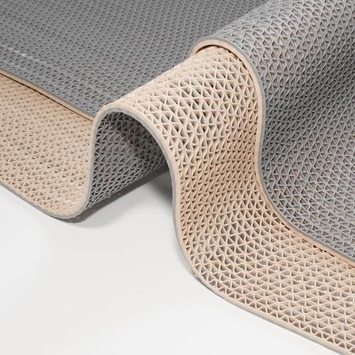 QD-SGMP 滑り止めマット 屋外 PVC 厚さ5mm 両面カラー 風呂 浴槽内 浴室 ゴム 耐久 廊下カーペット プール ラグ 業務用 駐車場 工業用 玄関 ベランダ 商業 キッチン 自由カット ドア 転倒防止シート グレー＋カーキ1.2*1m