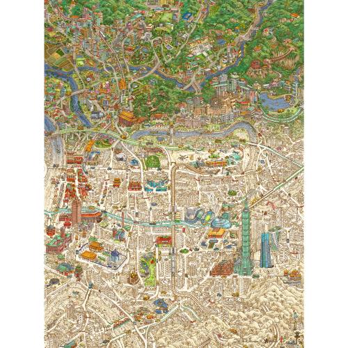 ピントー(Pintoo) 1200ピース プラ製ジグソーパズルTom Parker＿台北の地図(45X59cm)大人向け難しい 破片なし カチっとハマる[H3824]