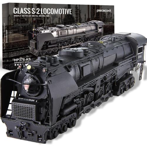 Piececool(ピースクール) 立体パズル 金属製 S-2型蒸気機関車 メタリックナノパズル 3dパズル 組み立て必要 接着剤不要 難易度3つ星 中級者 大人向け コレクション 置物
