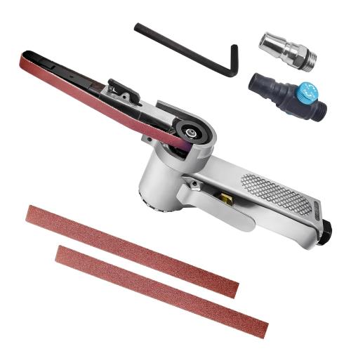CXCESNS エアーベルトサンダー 10×330粍 ポリッシャー 多方向回転させる能力のある 16000rpm みがき上げる物の具 錆落とし 金属元素産業 摩滅、バリ取り、面取り 大気圏物の具 角度かい繕う 迅速さかい繕う合わせ目1個と替え胴締め2本嘱する