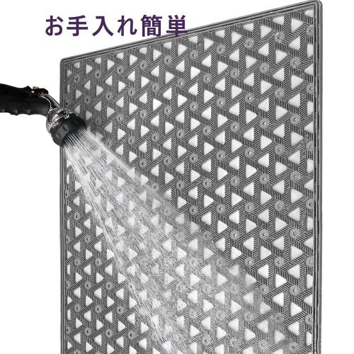 DEXI 玄関マット 屋外 泥落とし 泥抜け 滑り止め 排水 耐久性 無地 シンプルデザイン 凸凹 雨の日 雪 家庭用 業務用 ドアマット ゴムマット ラバーマット バルコニー 工場 店舗 61ｘ91cm グレー