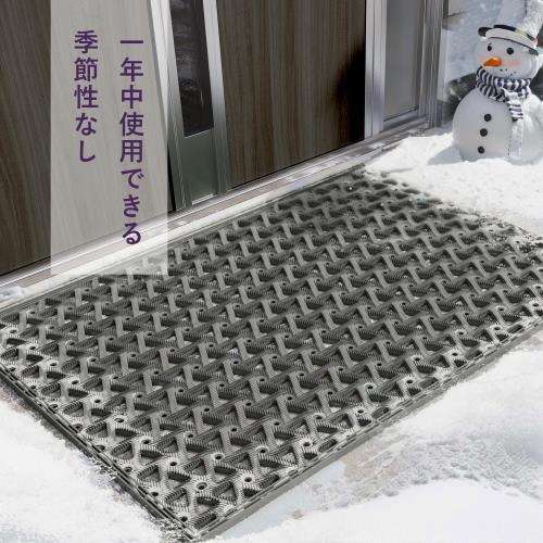 DEXI 玄関マット 屋外 泥落とし 泥抜け 滑り止め 排水 耐久性 無地 シンプルデザイン 凸凹 雨の日 雪 家庭用 業務用 ドアマット ゴムマット ラバーマット バルコニー 工場 店舗 61ｘ91cm グレー