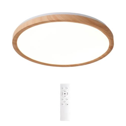 Jiaqihong5 LEDシーリングライト 屋内天井照明 コンパクト 木目調 直径約40cm 8畳用 12畳 屋内テラス照明 木ダイニングルーム リビングルーム 和室 洋室 北欧風 日式和風 モダンでファッショナブルなホームシーリングランプ 丸型 36W LEDライト 寝室 ダイニングルーム 省電力