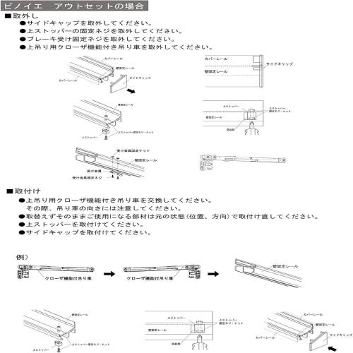 ノダ P711 内装引戸 上吊り用クローザ機能付き吊り車 2014年10月〜現行  P711_3