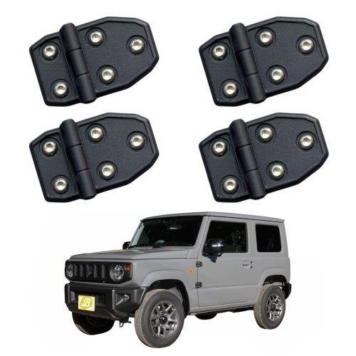 ジムニー用 ダミーヒンジ 4個セット 両面テープ貼付 ステンレスボルト仕様 JB64/JB74 カスタム アクセサリー パーツ アウターヒンジ ドアヒンジ Ｔｈｒｅｅ Ｂ Ｗｏｒｋｓ