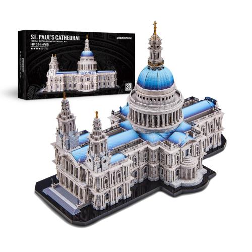 Piececool (ピースクール) 立体パズル 金属製 セントポール大聖堂 有名建築 建物 3dパズル 組み立て必要 接着剤不要 難易度4つ星 中級者 大人向け コレクション