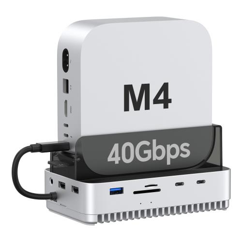 Qwiizlab Mac mini M4/M4 Pro スタンドハブ 40Gbps NVMe SSD 