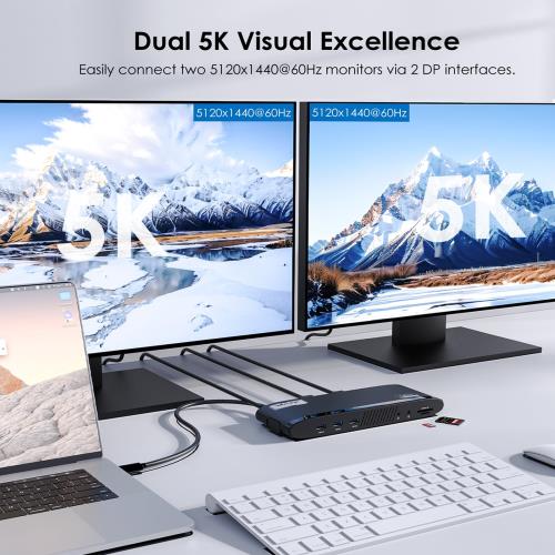 WAVLINK Universal Dual 5K DisplayLink ドッキングステーション｜USB