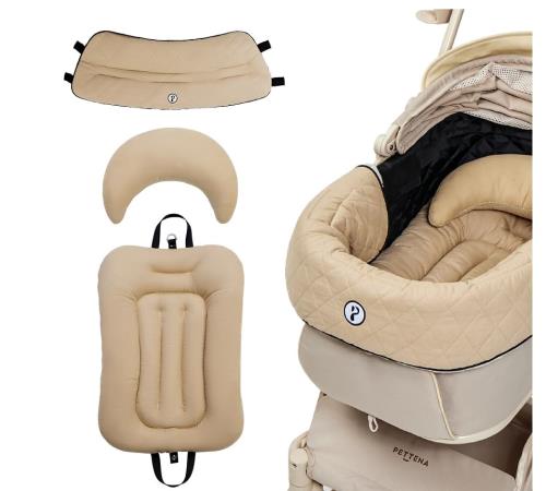 最新犬用エルゴノミクス設計PETTENA ペットカート クッション 3点セット 両面生地 関節保護 犬体工学 あごのせクッション ふわふわ 自社開発 洗えるベッド 小中型犬まで対応 (菱形)