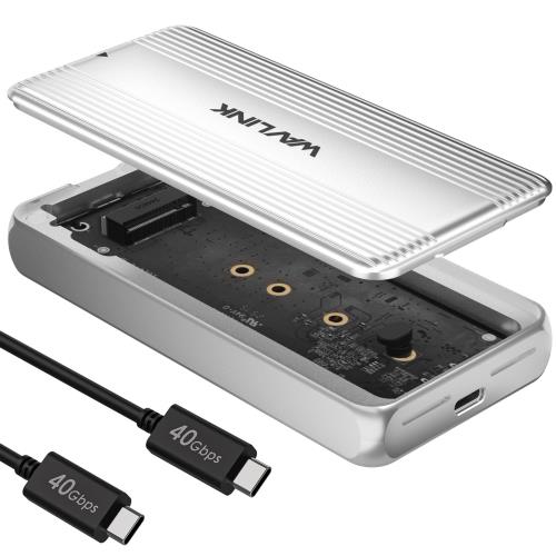 WAVLINK 40Gbps USB4 NVMe M.2 SSD エンクロージャー NVMe ssd ケース2230/2242/2260/2280対応 B+M/M-Key PCIe SSD用 外付けケース 工具不要 8TB対応 アルミ合金ケース 冷却ファン搭載 MacBook/Mac Mini M4/M3/M2/M1対応