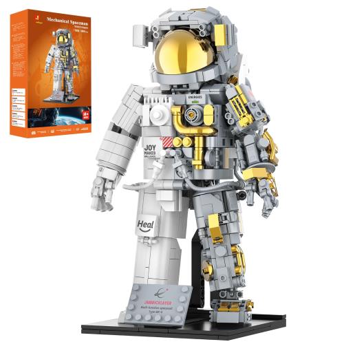 JMBricklayer 宇宙飛行士ビルディングブロックセット 大人用 男の子用 8〜14歳、クール 飛行士モデルキット ディスプレイスタンド付き 宇宙船探検家 STEM 玩具 スペー・