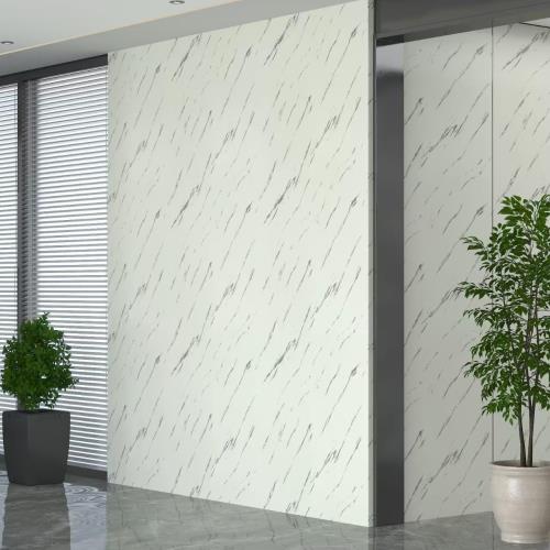 Adrmpest 大判90CMｘ9M 壁紙 大理石 シート 大理石風リメイクシート アイボリー 壁紙シール 厚手 防水/防油/耐熱/防汚/防カビ 補修シート 光沢有 剥がせる のり付き 貼り直し可能 カッティングシート トリムボーダー 浴室 トイレ キッチンやバスルームの水はね防止シート 家具