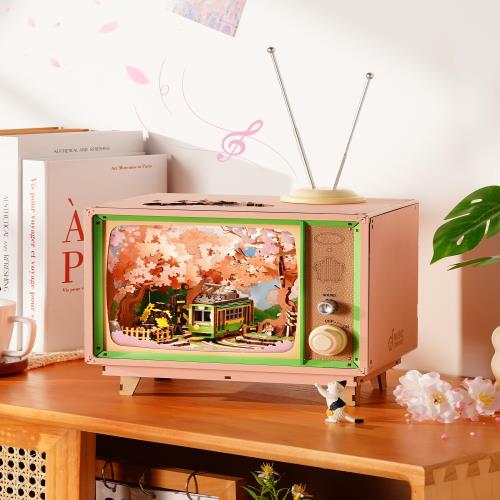 ROBOTIME 立体パズル 3dパズル ウッドパズル 木製パズル オルゴール 手作り 桜の電車 桜の旅 和風インテリア ロマンチックな雰囲気演出 癒し 工作キット 子供 大人向け 女の子 誕生日 クリスマス 新年プレゼント_6
