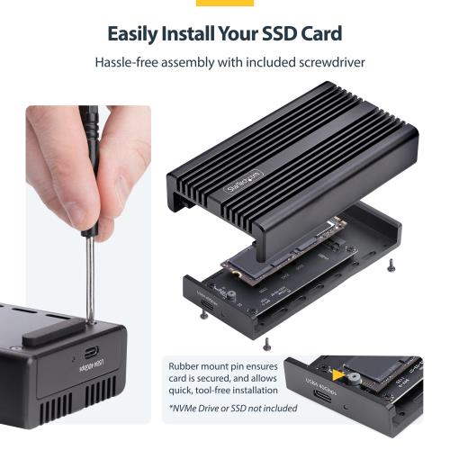 StarTech.com M.2 SATA SSD外付けケース USB4 Type-C接続 40Gbps NVMe PCIe B+M/M Key 1USB4-NVME-ENCLOSURE