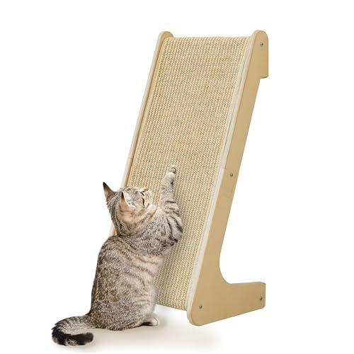 PETKARAY 猫 爪研ぎ 猫 爪とぎベッド 猫 つめとぎ サイザル爪とぎ 猫用L字型スクラッチャー 猫グッズ 室内猫用(縦*横*高さ33x26.4x68cm）