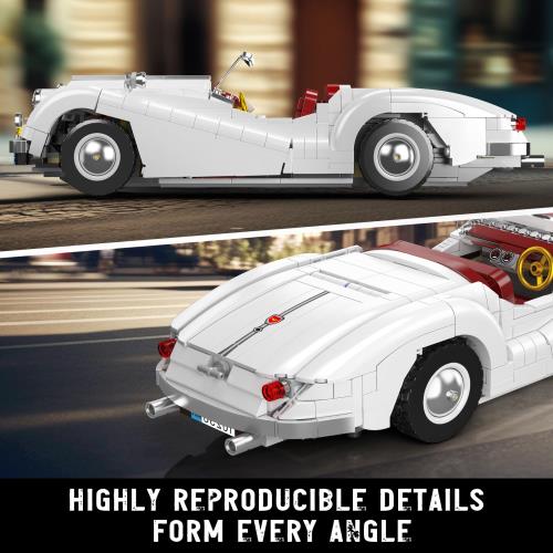 Mould King 10236 MOCレトロオープンカービルディングブロックキット、1302+部品モデルカーキット、大人および子供のための技術アメリカのスポーツカーのおもちゃ 8+歳_5