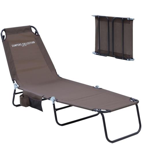 [キャンパーズコレクション 山善] ビーチベッド サマーベッド コット キャンプ アウトドア 折りたたみ式 簡単設営 リクライニング コンパクト C272-4(BR)