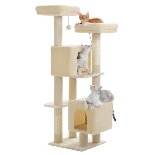 PETEPELA(ぺテぺラ) [在庫一掃] 猫 キャットタワー スリム 省スペース 猫タワー 多頭飼い 人気 据え置き サボテン お花テーマ かわいい おしゃれ 麻紐 階段 爪研ぎ 交換 猫ベッド 猫ハウス 猫のおもちゃ 隠れ家 安定 倒れ防止策付き 天然サイザル麻紐ポール 猫用品 - 高さ130c 6,996円