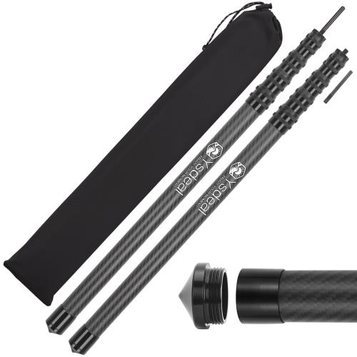 タープポール 3Kカーボン 最大直径28.2MM わずか329g(1本あたり) テントポール スライド式 伸縮ポール 軽量 キャンプ (57-210CM 5継無段階調節)