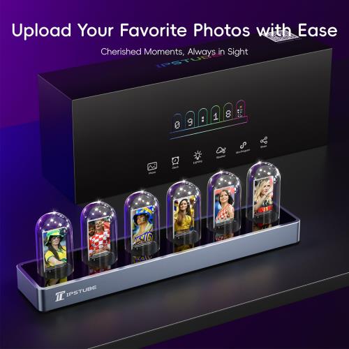 Nixie tube clock,ニキシー管クロック、デジタル写真アップロード機能