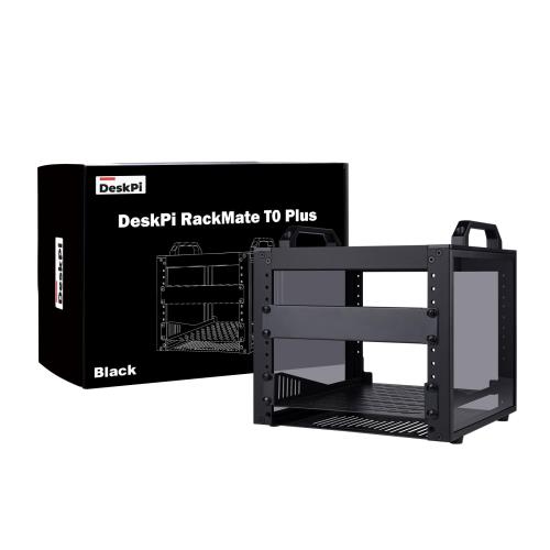 GeeekPi 4U サーバーラック 10インチ 小型ラック ブラック — サーバー・ネットワーク機器・A/V機器対応、DeskPi RackMate T0 Plus ラックマウント対応、奥行き260mm