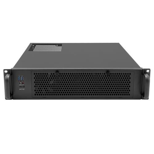 IPCHASSIS MicroATX/Mini-ITX 2U ラックマウントサーバーケース 奥行15.7インチ 最大6x3.5 / USB3.0 全タイプATX PS-2 PSU対応 高速着脱式フロントダストフィルター付き