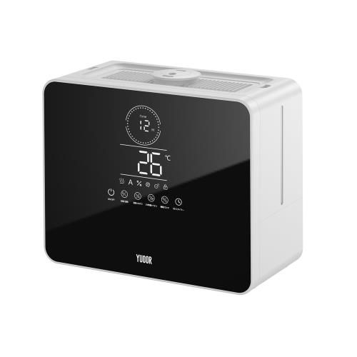 ハイブリッド加湿器 9L 超音波＋ヒーター方式 UV殺菌 上部給水 550ml/h加湿量 静音設計 ミスト量調節 タイマー チャイルドロック付き 水漏れ防止 空焚き防止 リモコン対応 卓上・床置き両用 ホワイト