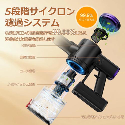 掃除機 コードレス 12月新登場！業界初腰痛ゼロ折りたたみ式・70KPa超 