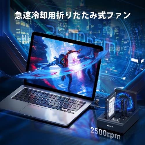 FIDECO M.2 NVMe SSD クローナーおよびデュプリケーター M.2 NVMe SSD および 2.5 インチ/3.5 インチ SATA HDD 用 3 ベイ ハードドライブドッキングステーション USB-C_4