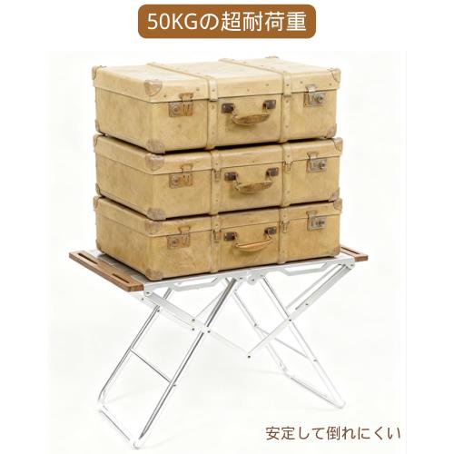 Simpleme焚き火テーブルステンレス 折りたたみ 焚き火 アウトドア キャンプ 頑耐荷重50KG丈焚火台ローテーブル 収納バッグ付き_5