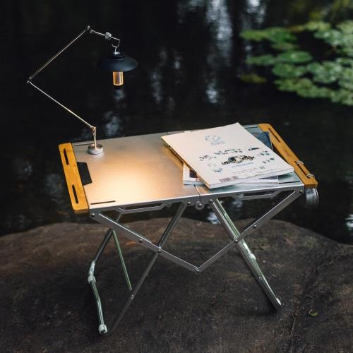 Simpleme焚き火テーブルステンレス 折りたたみ 焚き火 アウトドア キャンプ 頑耐荷重50KG丈焚火台ローテーブル 収納バッグ付き_6