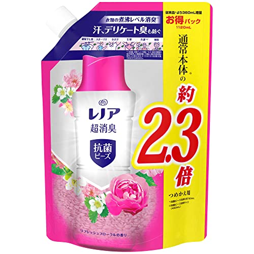 レノア 超消臭 抗菌ビーズ リフレッシュフローラル 詰め替え 特大1,120mLの通販は