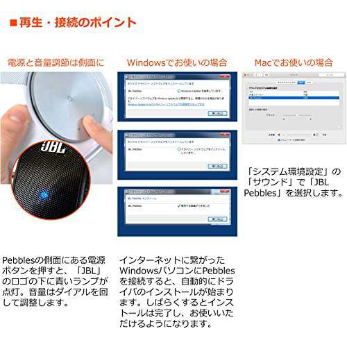 JBL Pebbles バスパワードスピーカー USB/DAC内蔵 ブラック JBLPEBBLESBLKJNの通販は