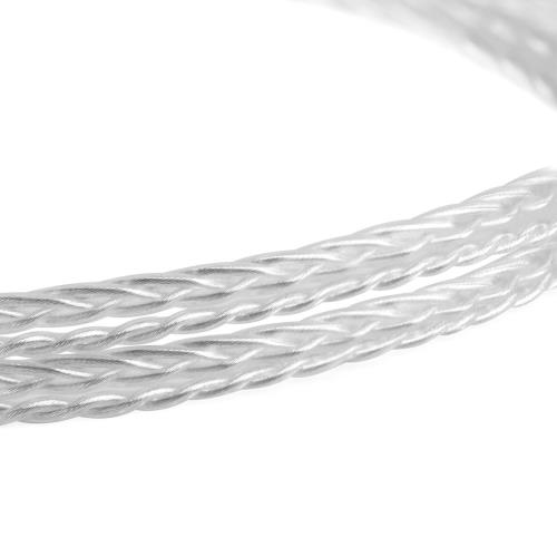 Geekria Apollo シルバーメッキ アップグレードオーディオケーブル Sennheiser HD660S HD600 HD650 HD580 ヘッドホン対応 3.5mm (1/8インチ) 交換用ヘッドホンコード HiFiヘッドセット用 (4フィート/1.2m)