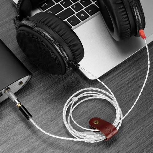 Geekria Apollo シルバーメッキ アップグレードオーディオケーブル Sennheiser HD660S HD600 HD650 HD580 ヘッドホン対応 3.5mm (1/8インチ) 交換用ヘッドホンコード HiFiヘッドセット用 (4フィート/1.2m)