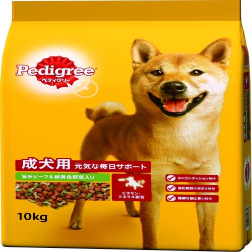 ペディグリー 成犬用 旨みビーフ緑黄色野菜入り 10kg [ドッグフード・ドライ]の通販は 6,517円
