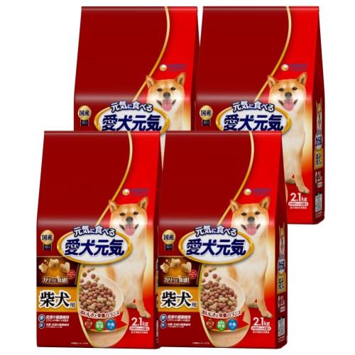 愛犬元気 柴犬用 ビーフ・緑黄色野菜・小魚入り 2.1kg×4個セット (まとめ買い)の通販は 5,852円