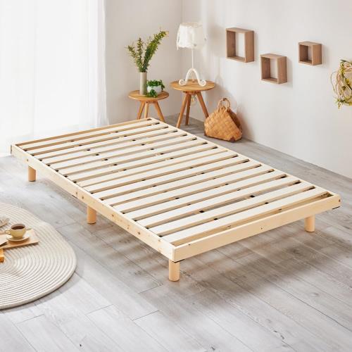 アイリスプラザ ベッド ベッドフレーム シングル 2段階 高さ調整 耐荷重約200kg 天然木 すのこベッド ナチュラル 幅約98×長さ約200cm×高さ約6.5~23.5?の通販は 8,180円