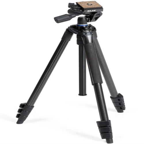 SLIK 三脚 スプリント デジタル 4段 レバーロック式 3ウェイ雲台 ブラックハンマートーン クイックシュー式 107140