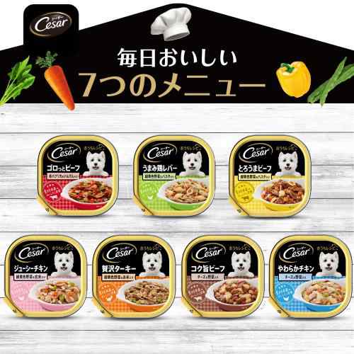シーザー ドッグフード おうちレシピ やわらかチキン チーズ野菜入り 100g×24個 (まとめ買い)の通販は