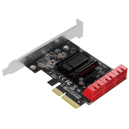 AREA SATA3×6ポート 増設 PCI Express×4ボード 増設ボード 拡張ボード 大型ヒートシンク搭載 ブートドライブ対応 ロープロファイル対応 SD-PE4SA-6L (通常パッケージ)の通販は 5,761円