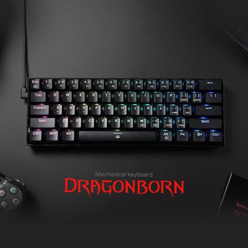 Redragon K630 Dragonborn 60%有線RGBゲーミングキーボード 61キーコンパクトメカニカルキーボード リニアレッドスイッチ付き プロドライバーサポート ブラックの通販は