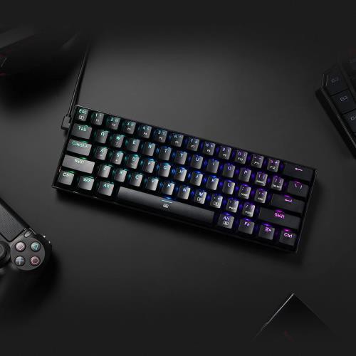 Redragon K630 Dragonborn 60%有線RGBゲーミングキーボード 61キーコンパクトメカニカルキーボード リニアレッドスイッチ付き プロドライバーサポート ブラックの通販は