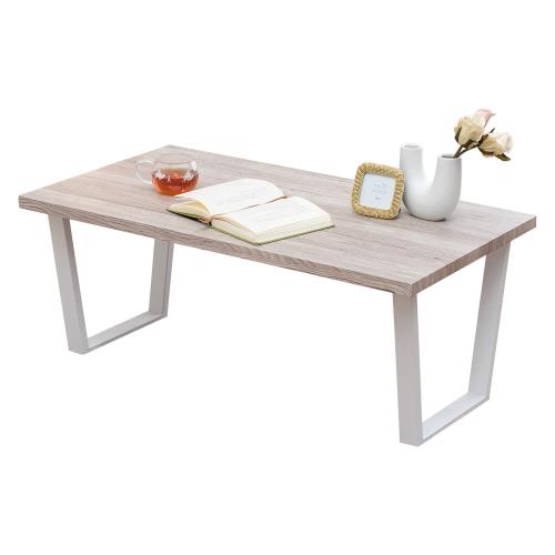 萩原(Hagihara) ローテーブル センターテーブル テーブル 机 木目調天板×スチール脚 インダストリアル リビング ソファテーブル 幅90 ホワイト LT-4395WHの通販は 7,602円