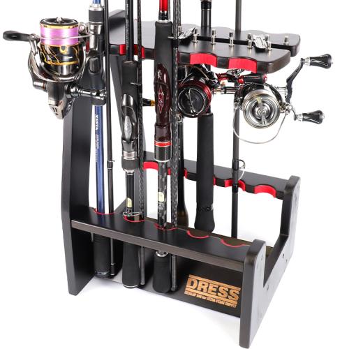 ドレス(DRESS) 木製 ロッド  リール ディスプレイ スタンド オープンサイド ロッドスタンド 鑑賞 収納 ロッドケース 竿置き 竿 棚 リール置き リール乾燥 スピニングリール ダークブラウン