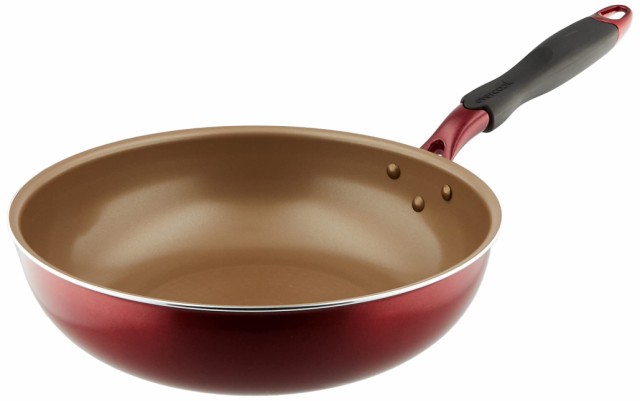 エバークック 炒め鍋 28？ オール熱源対応(IH対応) evercookα(エバークック アルファ) PFOA フリー ワインレッド 2年保証 ドウシシャの通販は