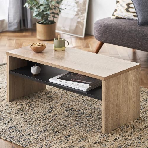 アイリスオーヤマ リビングテーブル テーブル デスク センターテーブル ローテーブル 収納 棚付き LTB-890W ライトナチュラル 幅89cmの通販は 8,022円