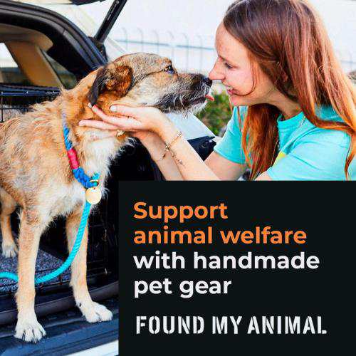 Found My Animal - インディゴオンブルコットンロープ犬用リード (小) - 高耐久犬用トレーニングリード - 調節可能な真鍮製のロック可能なカラビナ - 手作りの編み込み犬用リードロープ - 米国製の通販は